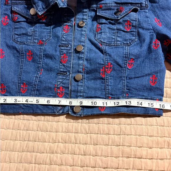 Blue Denim Jacket with Red Anchor Print - Picture 6 of 9